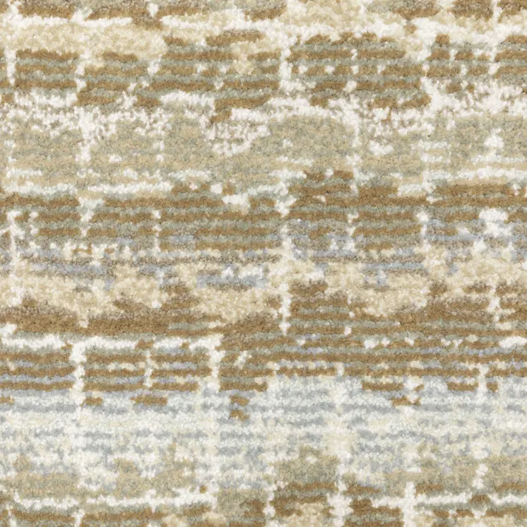 8' Ivory And Gray Abstract Runner Rug
