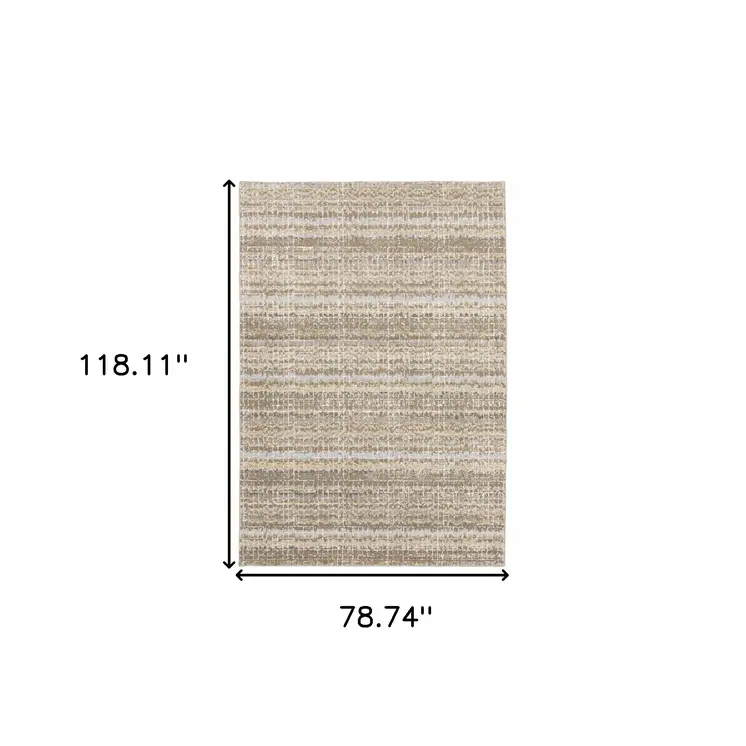7' X 10' Gray and Ivory Abstract Power Loom Area Rug