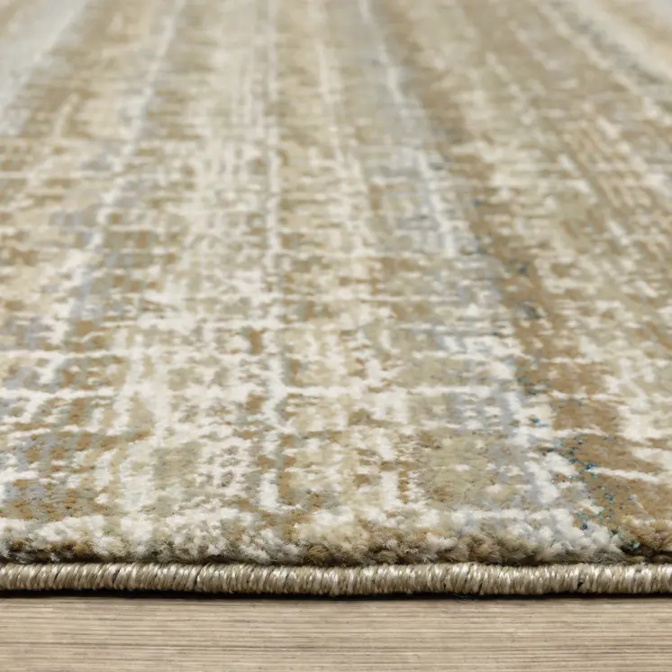 7' X 10' Gray and Ivory Abstract Power Loom Area Rug