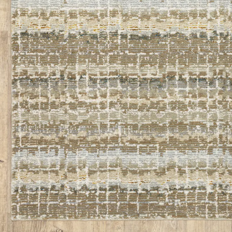 9' X 12' Gray and Ivory Abstract Power Loom Area Rug