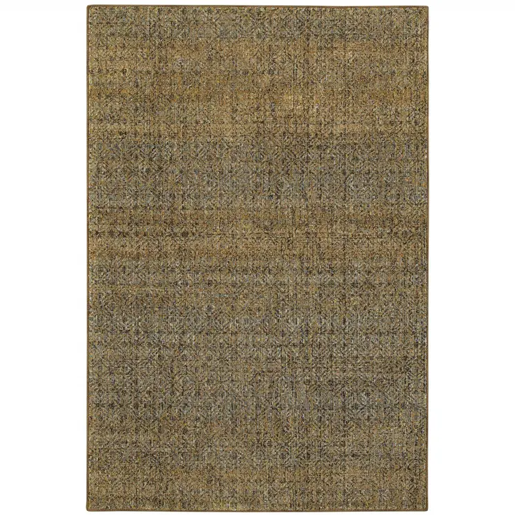 5' X 7' Green Geometric Power Loom Area Rug