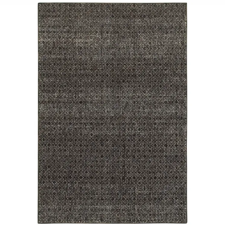 10' X 13' Gray Geometric Power Loom Area Rug