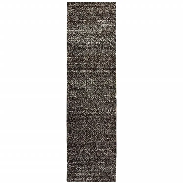 8' Gray Geometric Runner Rug