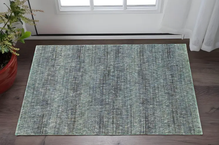 2' X 3' Blue and Gray Power Loom Area Rug
