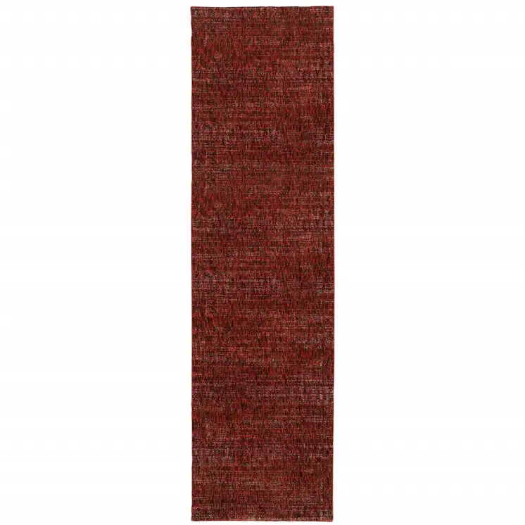 12' Red Gray And Charcoal Runner Rug