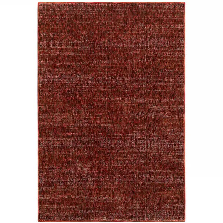 7' X 10' Red and Gray Power Loom Area Rug