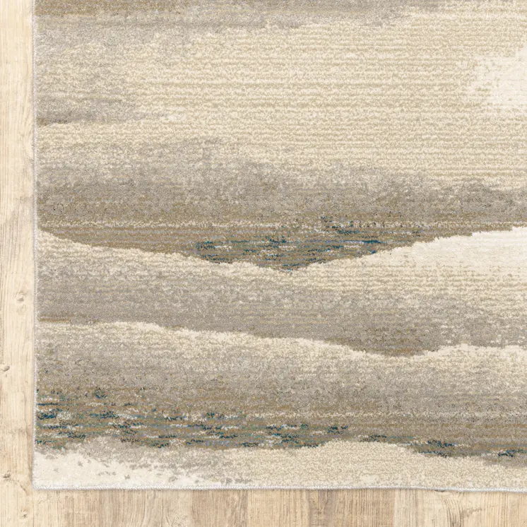 8' Blue And Gray Abstract Runner Rug