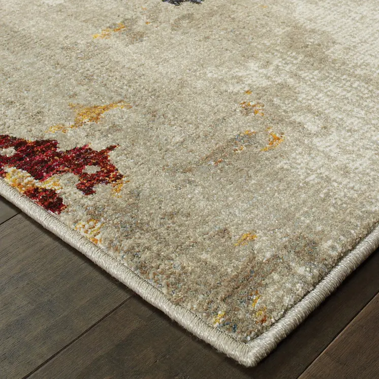 8' X 11' Blue and Beige Abstract Power Loom Area Rug