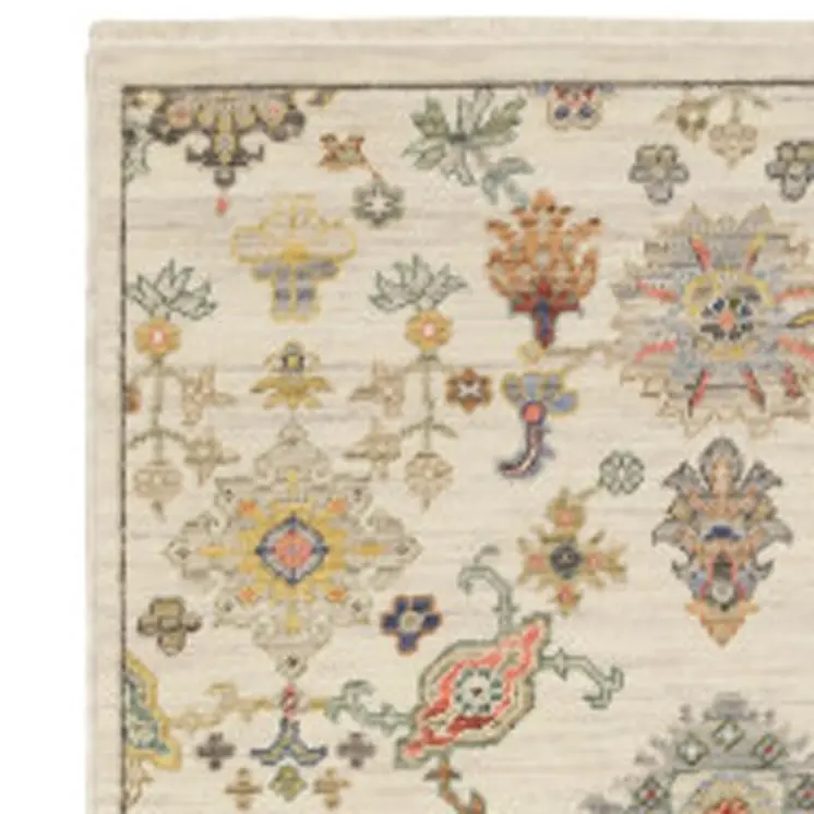 12' Blue And Ivory Genuine Wool Oriental Runner Rug With Fringe