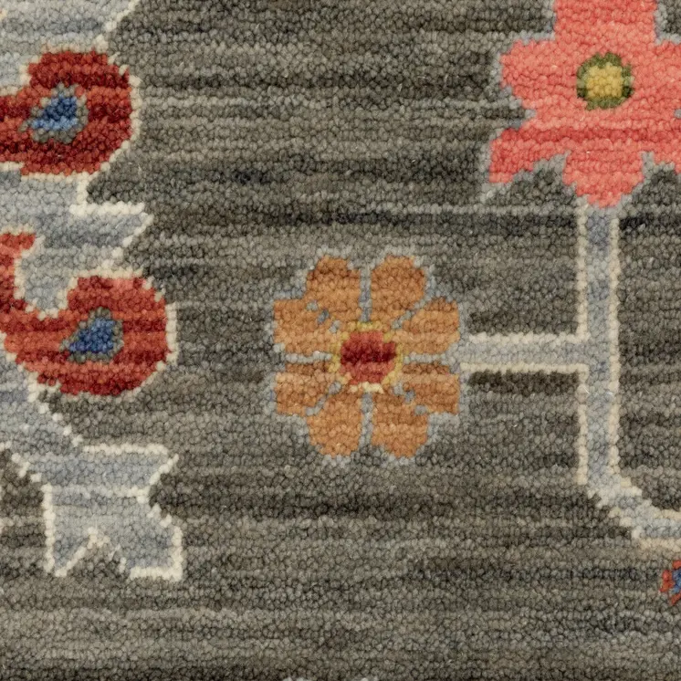 12' Gray And Ivory Genuine Wool Oriental Runner Rug With Fringe