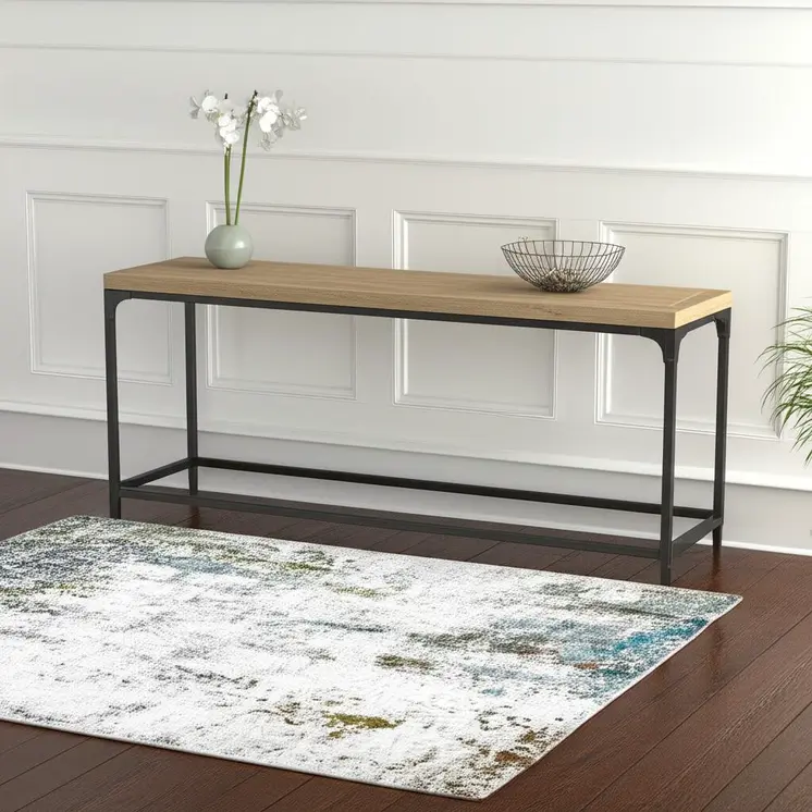 4' X 6' Ivory And Blue Abstract Printed Stain Resistant Non Skid Area Rug