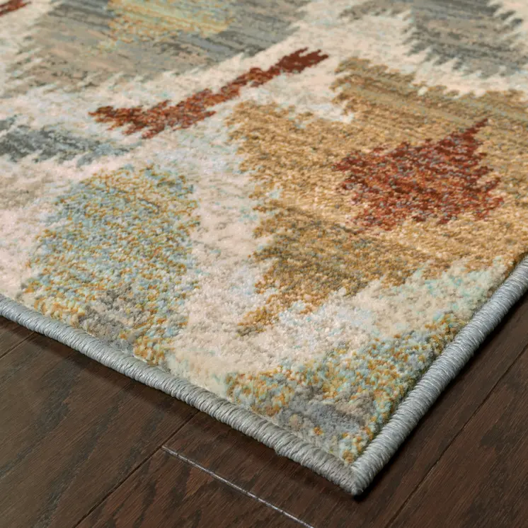 10' X 13' Gray and Ivory Abstract Power Loom Area Rug