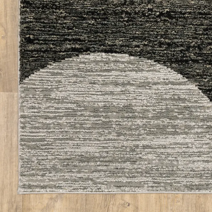 3' X 5' Gray and Ivory Geometric Power Loom Area Rug