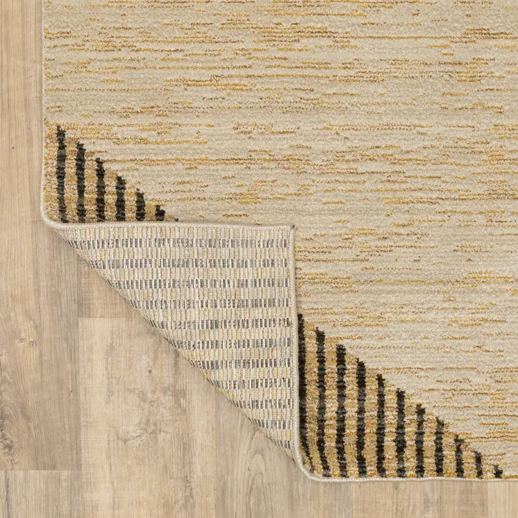 8' Blue And Beige Geometric Runner Rug