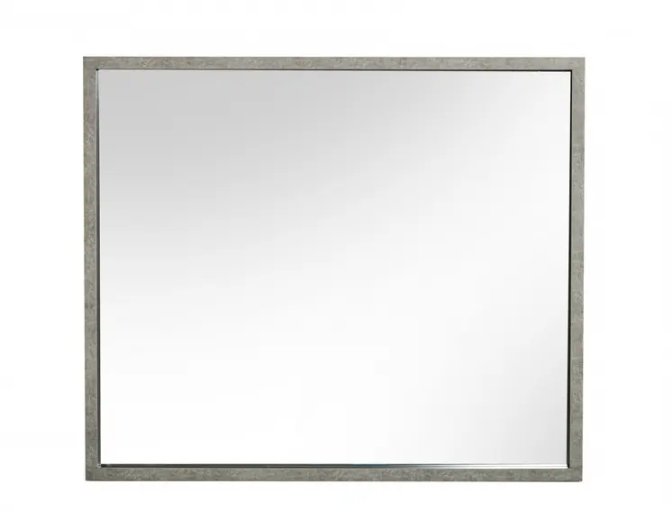 34" Gray Faux Concrete Framed Accent Mirror