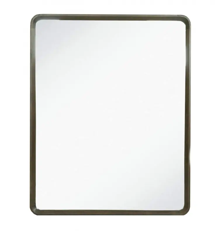39" Dark Brown Solid Wood Framed Accent Mirror