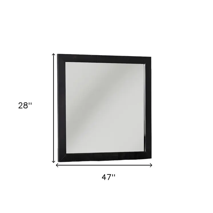 28" Dark Brown Solid Wood Framed Accent Mirror