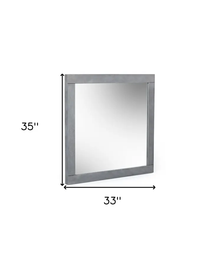 35" Gray Wood Framed Accent Mirror