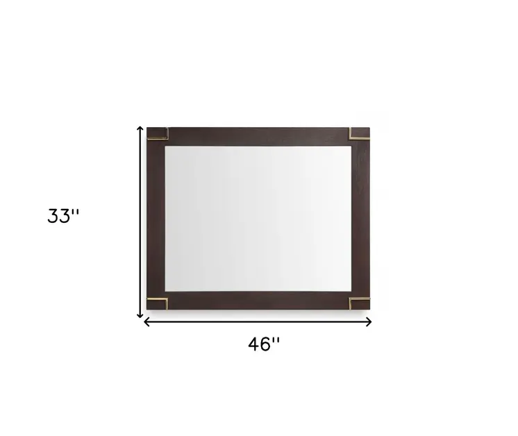 33" Brown and Gold Wood Framed Accent Mirror