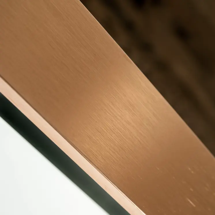 39" Rose Gold and Black Wood and Metal Framed Accent Mirror