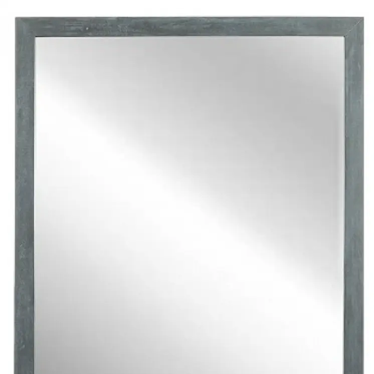 40" Dark Gray Solid Wood Framed Accent Mirror