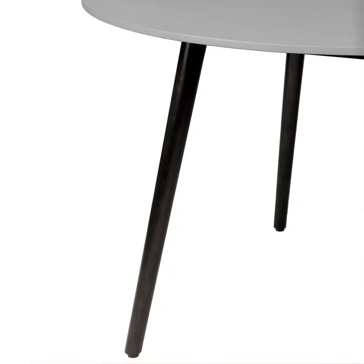 Five Piece Gray and Gray and Black Round Stone Dining Set with Four Chairs