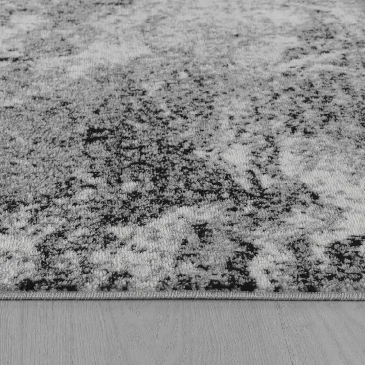 2' X 15' Grey Abstract Area Rug
