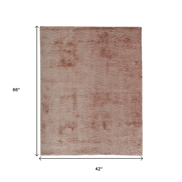 4' X 6' Pink Shag Tufted Handmade Area Rug