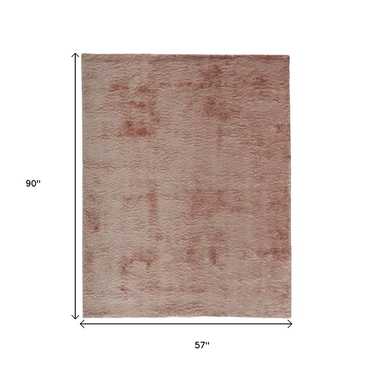 5' X 8' Pink Shag Tufted Handmade Area Rug