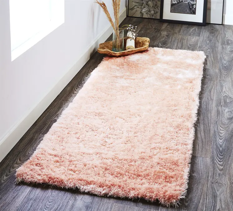 6' Pink Shag Tufted Handmade Runner Rug