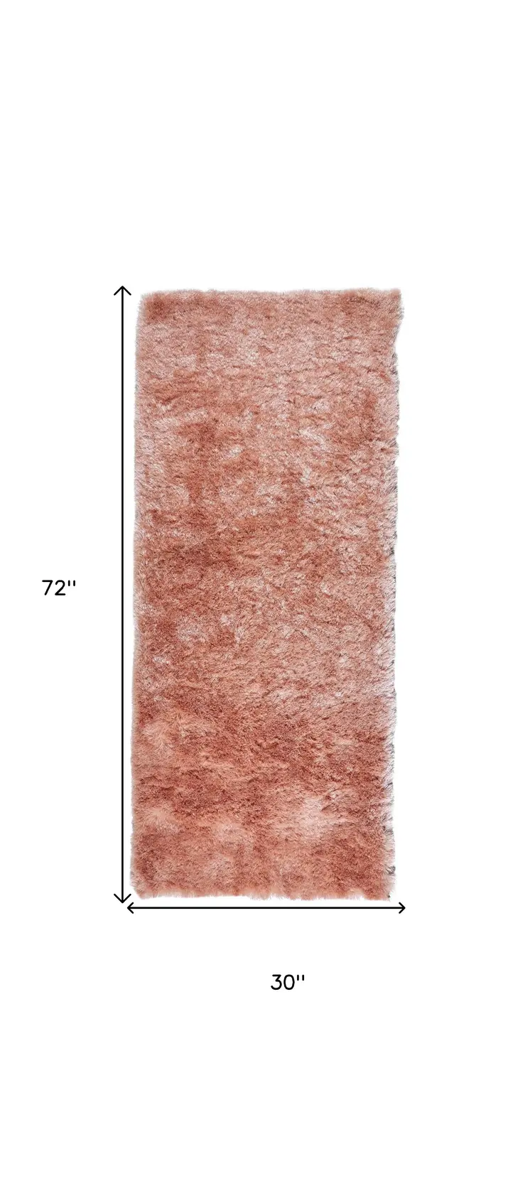 6' Pink Shag Tufted Handmade Runner Rug