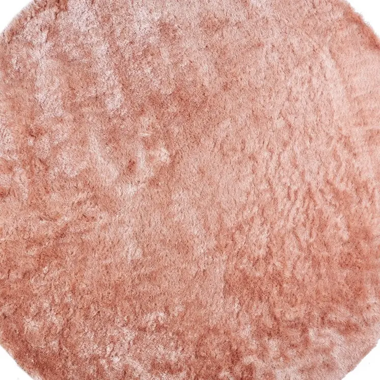 8' Pink Round Shag Tufted Handmade Area Rug