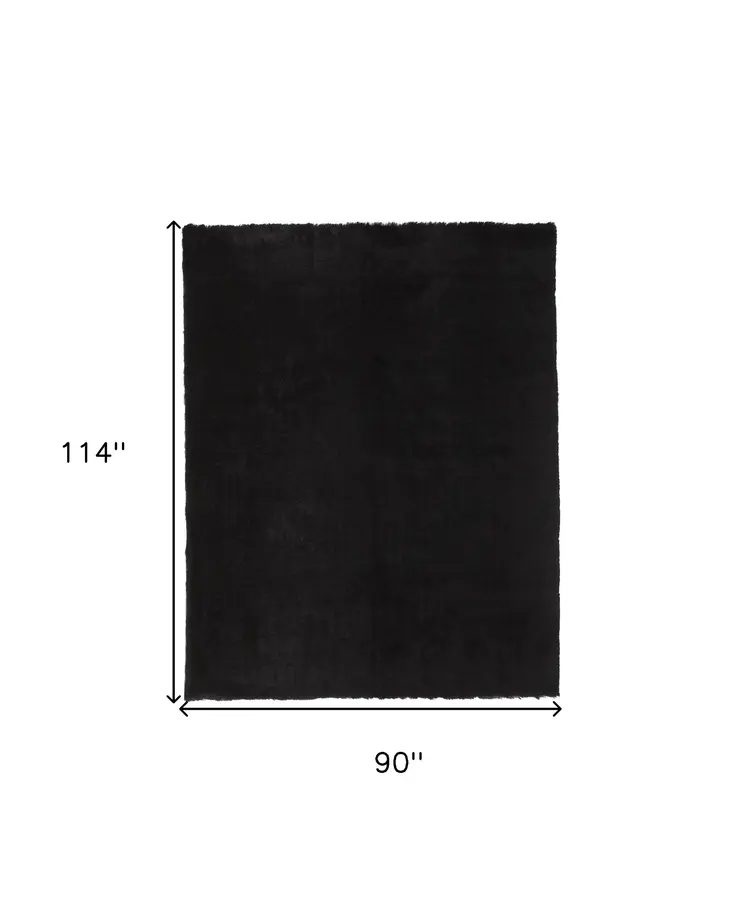8' X 10' Black Shag Tufted Handmade Area Rug