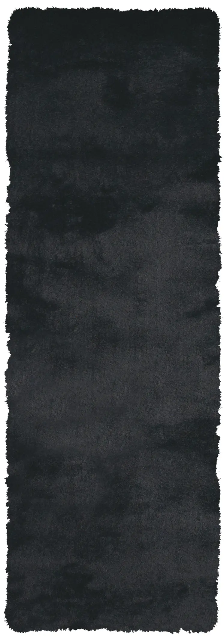 6' Black Shag Hand Tufted Runner Rug