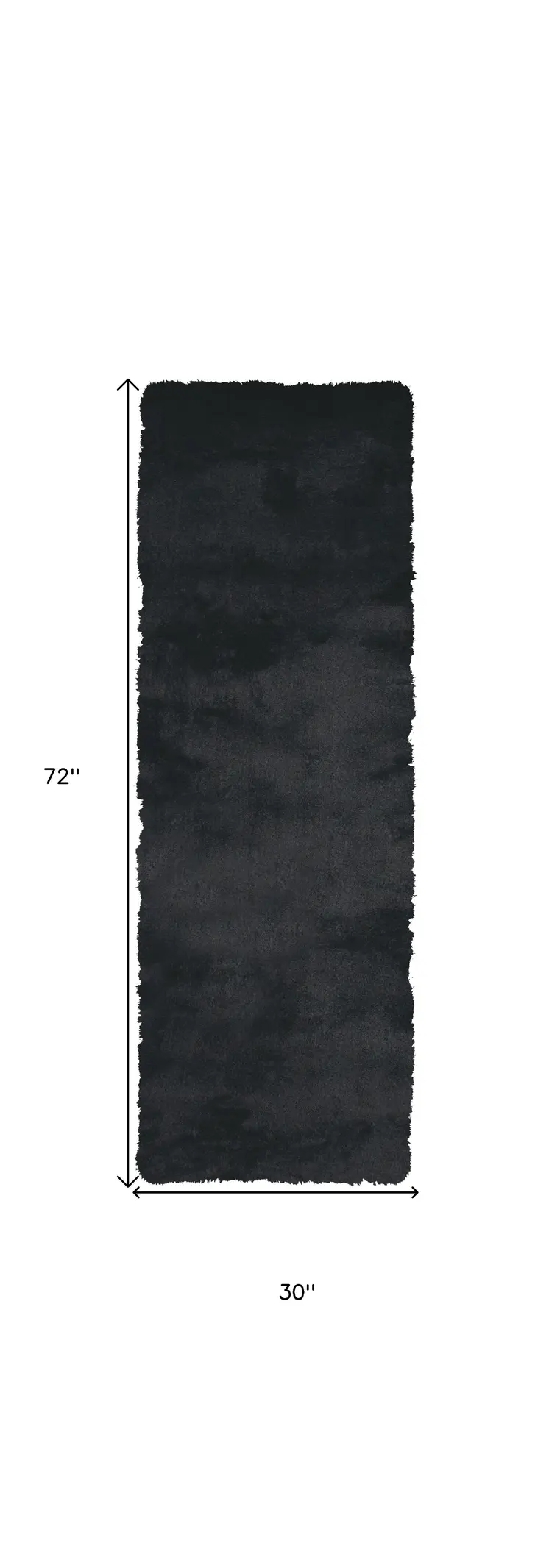 6' Black Shag Hand Tufted Runner Rug