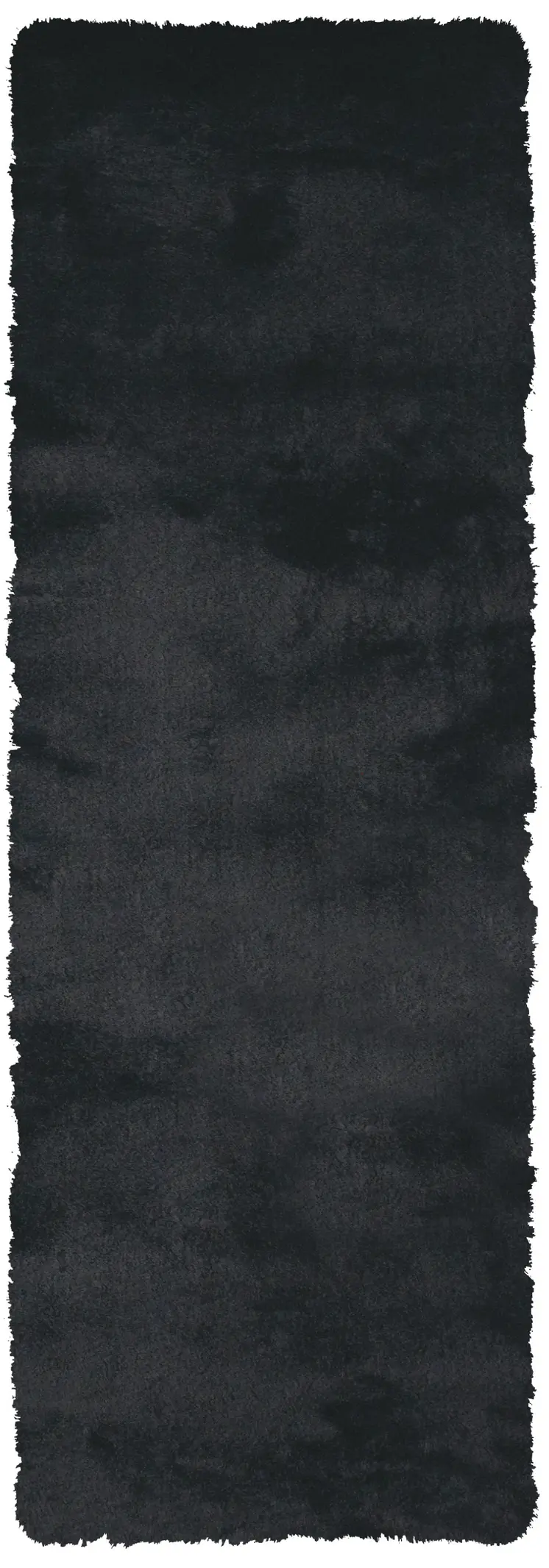 6' Black Shag Hand Tufted Runner Rug