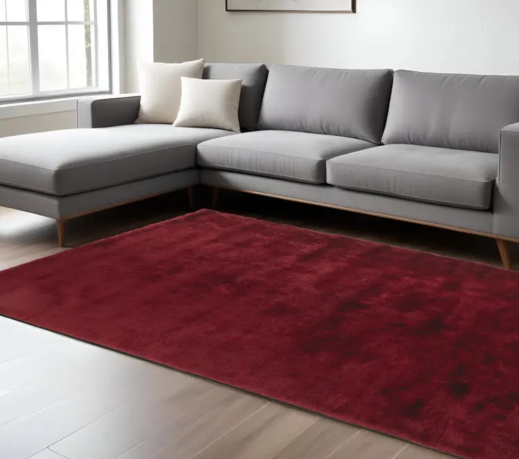 8' X 10' Red Purple Shag Hand Tufted Area Rug