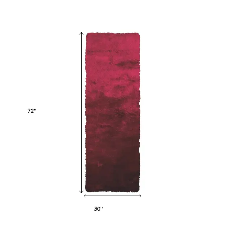 6' Merlot Shag Hand Tufted Runner Rug