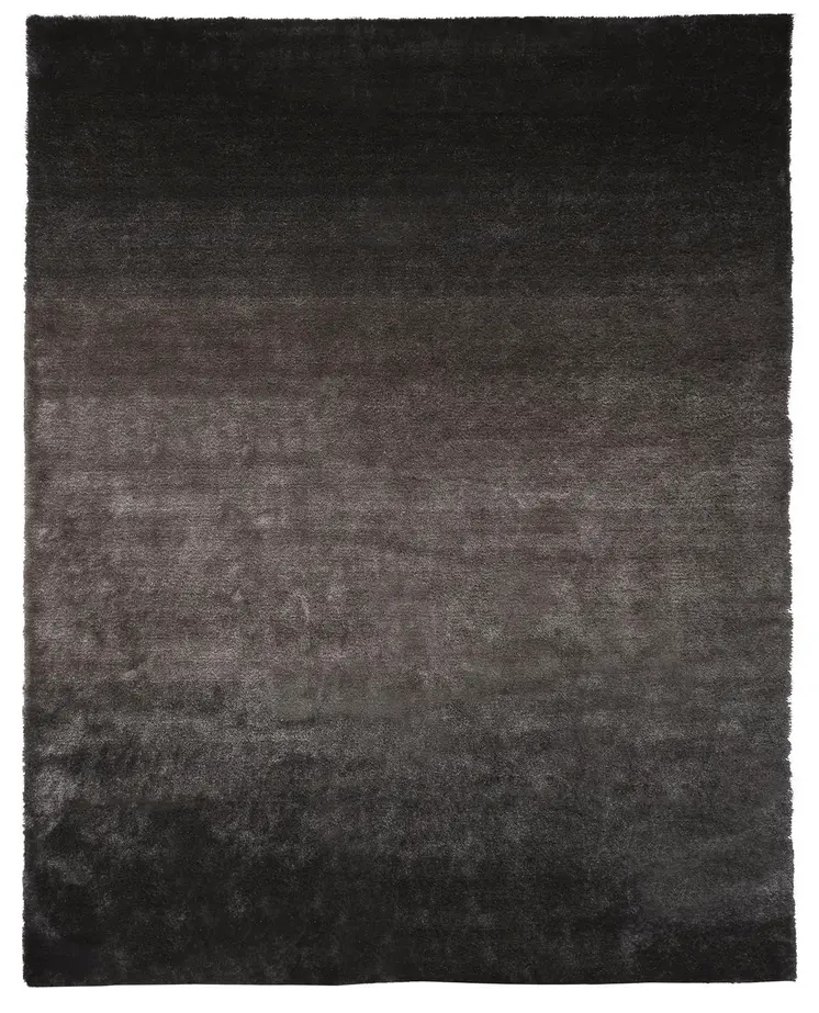 5' X 8' Gray And Black Shag Tufted Handmade Area Rug