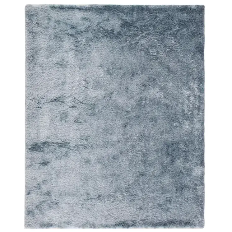 5' X 8' Blue And Silver Shag Tufted Handmade Area Rug