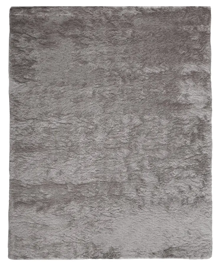 8' X 10' Gray Shag Hand Tufted Area Rug