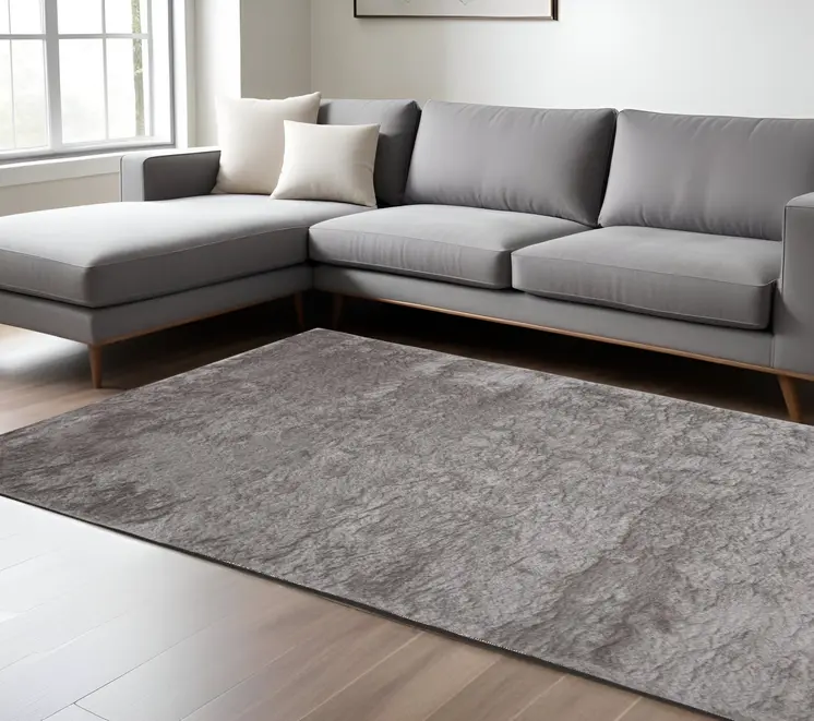 8' X 10' Gray Shag Hand Tufted Area Rug