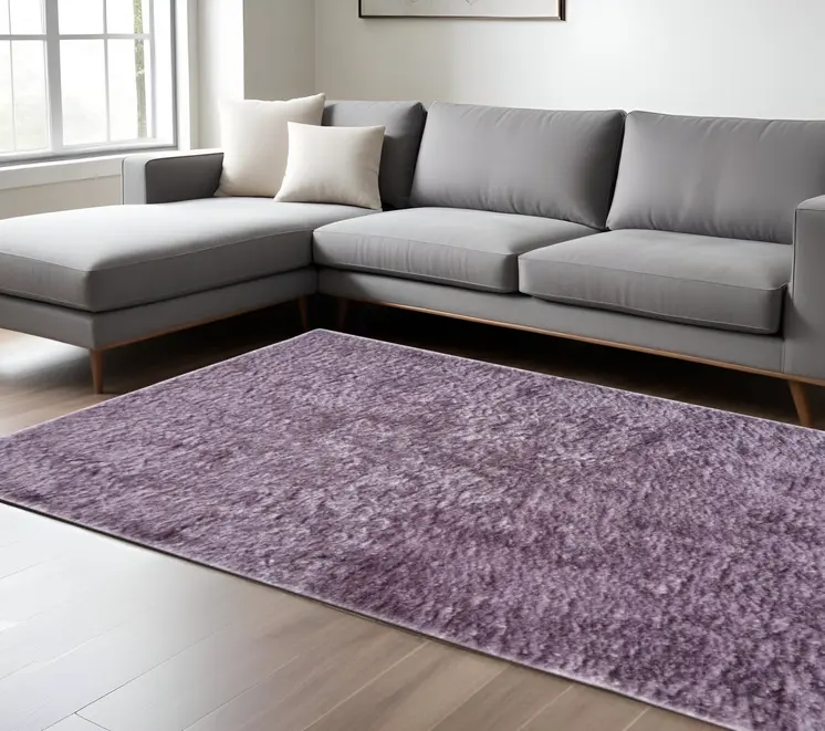 8' X 10' Purple Shag Tufted Handmade Area Rug