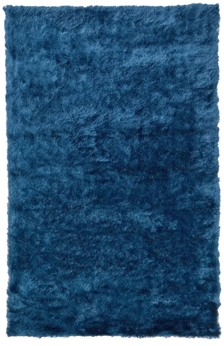 2' X 3' Blue And Green Shag Tufted Handmade Area Rug