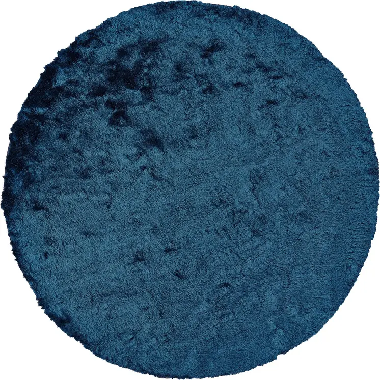 8' Blue And Green Round Shag Tufted Handmade Area Rug
