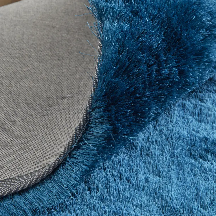 8' Blue And Green Round Shag Tufted Handmade Area Rug