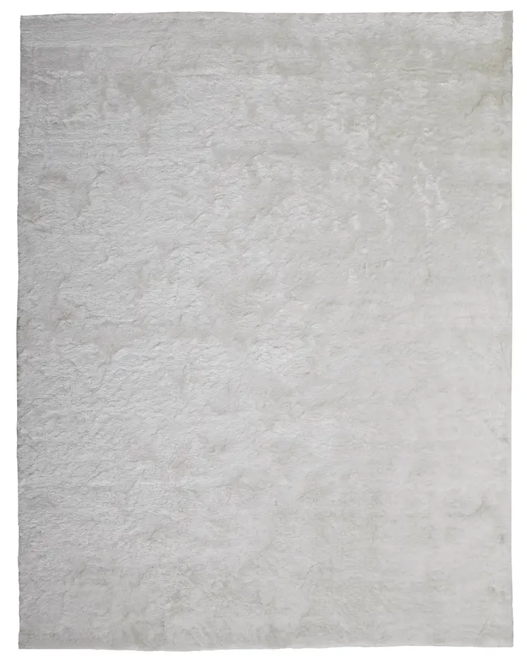5' X 8' White Shag Tufted Handmade Area Rug