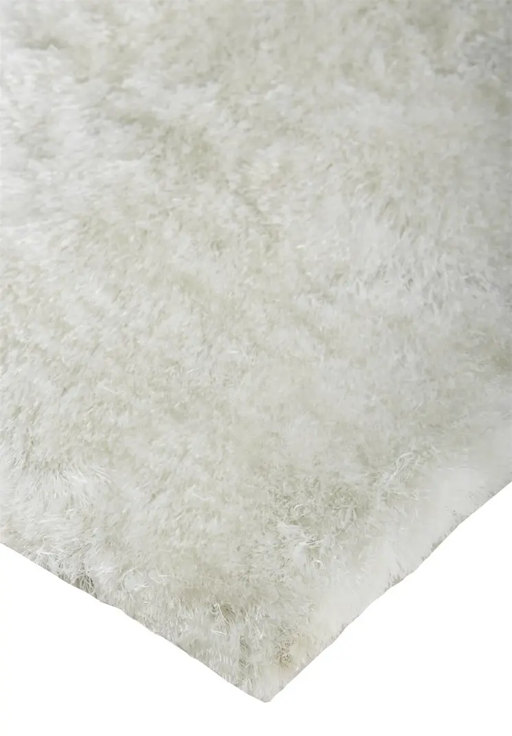 5' X 8' White Shag Tufted Handmade Area Rug