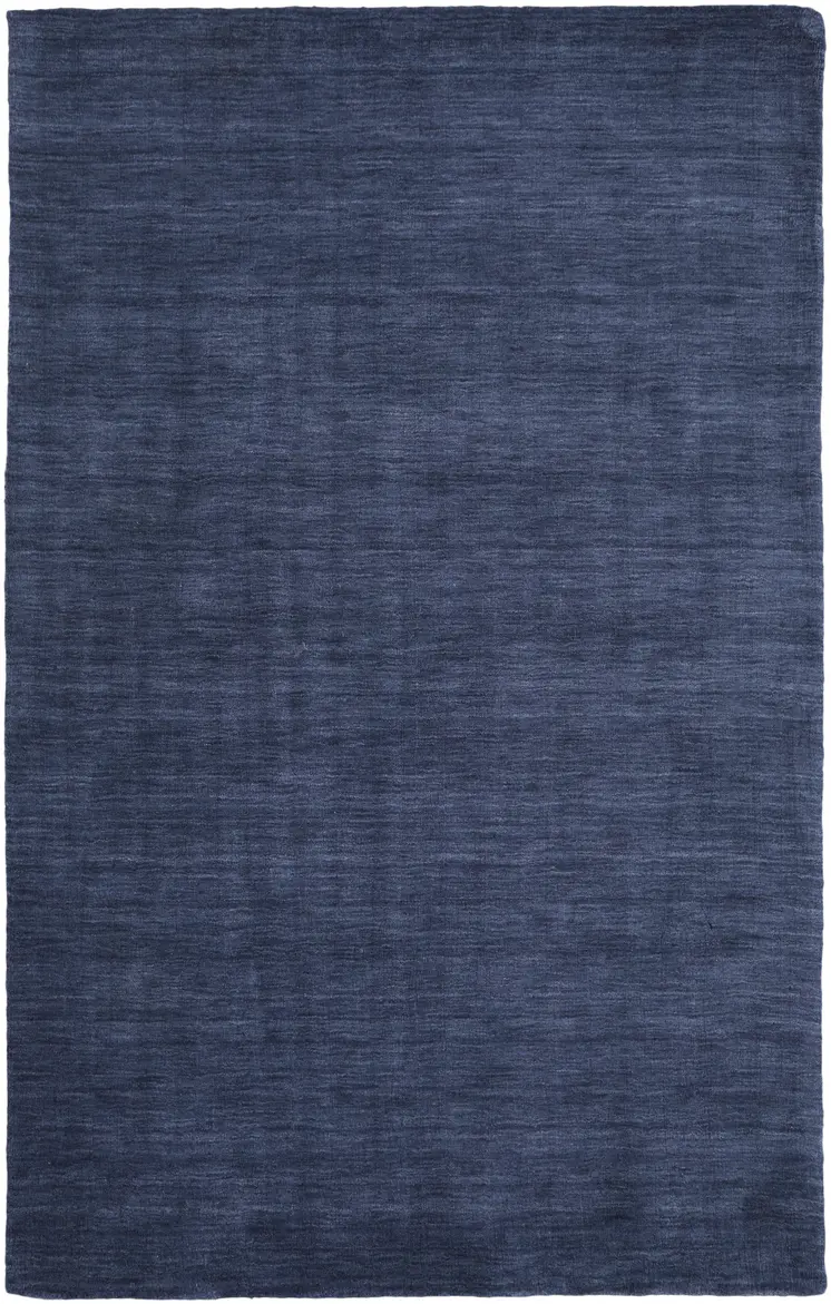 8' X 11' Blue Wool Hand Woven Area Rug
