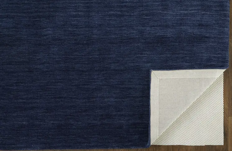 8' X 11' Blue Wool Hand Woven Area Rug